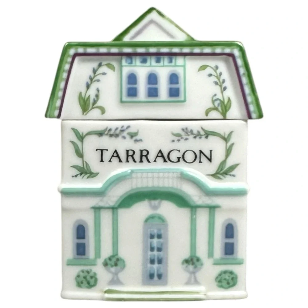 Vintage Lenox Spice Village Tarragon House Spice Jar 1989 Porcelain Replacement